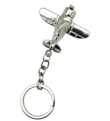 Silver-keychain-airplane-clip